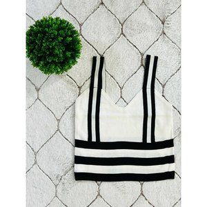 DAIMARAN Chicago Women's Tank Top Slim Fit White Black Sleeveless Size S